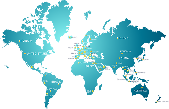 キリスト教福音宣教会　世界地図