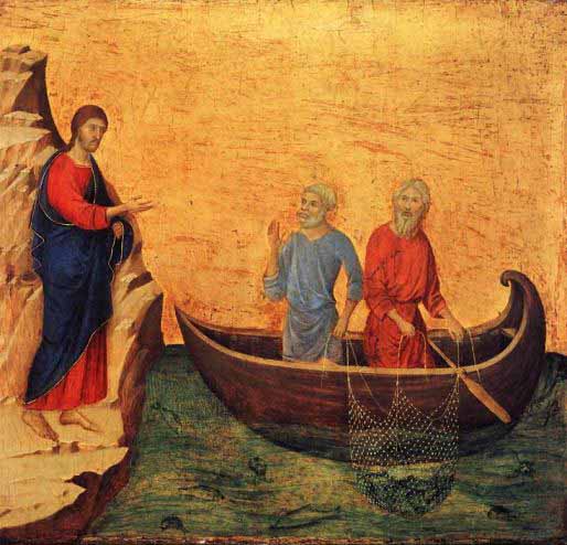 Calling of Peter and Andrew 　　DUCCIO DI BUONINSEGNA 1308-11 ペテロを伝道したシーン